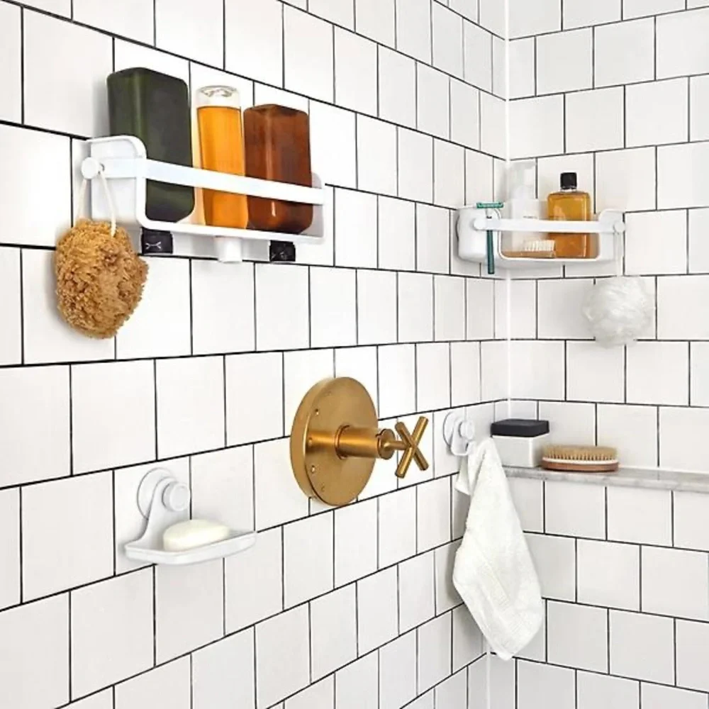 NWT Umbra Flex Gel-Lock Bathroom Shower White Corner Organizer Bin Minimal